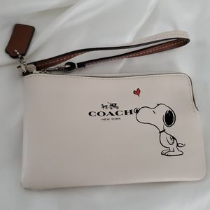 Coach small snoppy wristlet